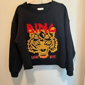 Anine Bing Cropped Tiger Sweatshirt! Size Small!